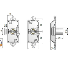 Oplegslot P2 vernikkeld penmaat 15mm links en rechts