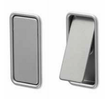 Inlaatgreep 60x30x10mm scharnierend, mat metallic aluminium