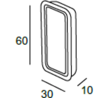 Inlaatgreep 60x30x10mm scharnierend, mat metallic aluminium