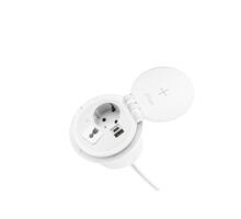 Inbouwmodule QI Power spot witm met Schuko Plug.