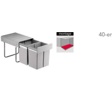 Inbouwafvalemmer 2x20L Maxi 40 DT