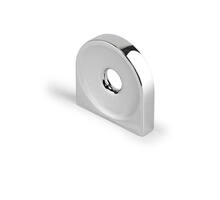 Knop CIRCLE met gat, glans chroom 40x8x40mm, hartmaat 32mm
