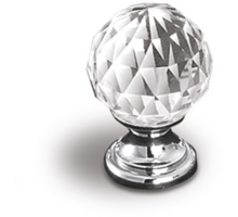 Knop SWAROVSKI CRYSTAL met voet glans chroom, 20mm