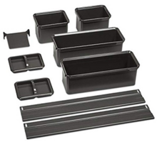 Youboxx set 3 antraciet voor Dispensa met 2 ophangrails