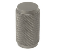 Knop diameter 16mm aluminium geribbeld antraciet hoogte 27mm