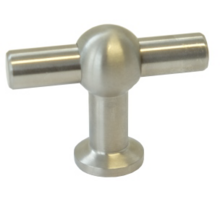 Knop 60x22 RVS look mat - T model, hoogte 45mm