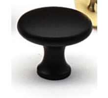 Knop diameter 28mm mat zwart, hoogte 25mm