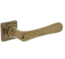 Deurkruk Trento met rozet 38x38x7mm messing getrommeld