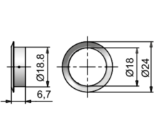 Rozet 18.1mm vernikkeld alle cilindersloten met 18mm