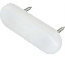 Glijnagel 44x16mm kunststof wit  met 2 stiften