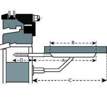 Vensterbankdrager / draagvlak 220mm / staal wit geëpoxeerd