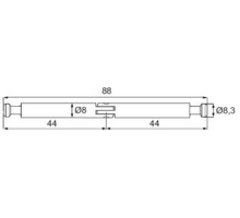 Scharnierende dubbele pen voor JUMBOFIX lengte 88mm verzinkt
