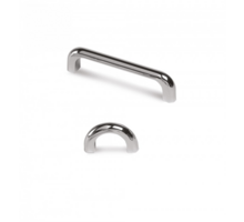 Greep METAL 755 glans chroom 108x10mm wit, hartmaat 96mm