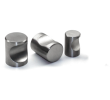 Knop diameter 12mm met uitsparing RVS geborsteld hoogte 22mm