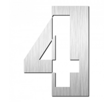 Huisnummer "4" hoogte 125mm, RVS geborsteld