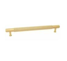 Greep 18x256mm alu geribbeld goudkleur, totale lengte 292mm