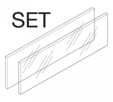 2 glazen boxcover Merivobox hoogte E, diepte 300mm, inschuif
