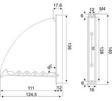 Jashaak uitklapbaar mat chroom, infrees 140x16mm/128mm