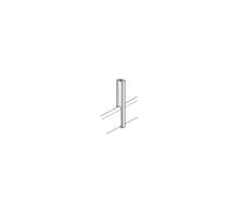 Middensteun voor roede 30x10mm, mat zwart RAL9005 H=68mm