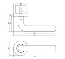 Deurkruk Agatha op rozet ø53x8mm zwart