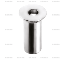 Busmoer platkop, M6, zwart verzinkt, lengte totaal 20mm