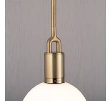 Forked Pendant/Brass/Medium Opal Globe