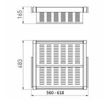 Schoenenrek, uittrekbaar metal 600 mm SOFT-CLOSE, Wit
