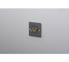 EU 1G Double Toggle Switch/w/out B+P Logo/Smoked Bronze