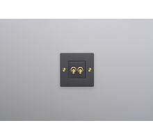 EU 1G Double Toggle Switch/w/out B+P Logo/Smoked Bronze