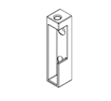 Roedehouder LINKS roede 30x10mm, in de dag, H=67mm zwart