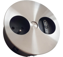 Twist 2 rond RVS-look met 1x wcd + USB A + C lader