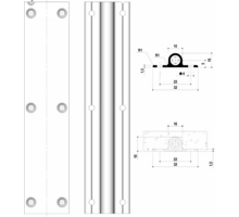 Deurspanner ST701, lengte 2600mm zwart gelakt