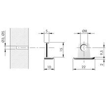 Verbinder (kastgedeelte) TRIS voor euroschroef of SPAX