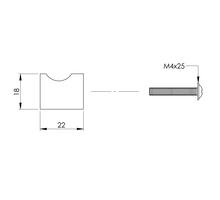 Meubelknop vingergrip Ã¸18 mm zwart