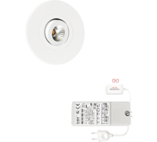 3x Monza rond wit DTW 3000K-2200K+3x verl+Driver RL dimbaar