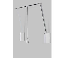Garderobelift met dubbele soft close 560-950mm wit/chroom