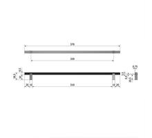 Greep Ribb antraciet, 9x320x370mm, hoogte 27mm