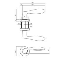 Deurkruk George op ronde rozet ø52x10mm antracietgrijs