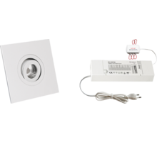 6x Monza vierkant wit + 6x verlengsnoer + ZigBee Driver 30W