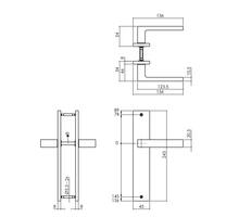 Deurkruk Hera op schild 245x45 mm blind mat zwart