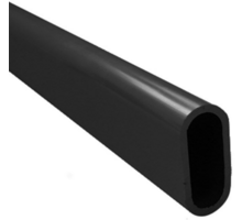 Roede 30x14mm aluminium mat zwart lengte 2000mm