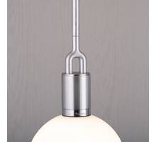 Forked Pendant/Steel/Large Opal Globe