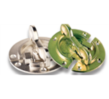 Bladverbinder rond 60mm, dikte 1,5mm vernikkeld