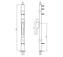Deurespagnolet niet afsluitbaar Links 2200mm RAL 9010 wit