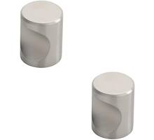 Knop diameter 21mm met uitsparing mat aluminium hoogte 27mm