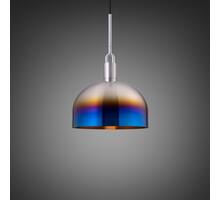 Forked Pendant/Steel/Large Burnt Steel Shade