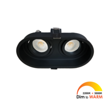 Palma Duo kantelbare inbouwspot rond zwart DTW +Triac driver