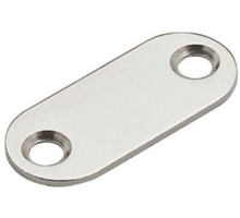 Contraplaat 35x15x1.2mm vernikkeld met 2 schroefgaten