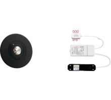 6x Monza rond zwart DTW 3000K-2200K + 6x verleng+ Mini Jolly