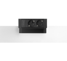 Fellowes power deskup 2.0 zwart 2x 230V, met eGST Plug.